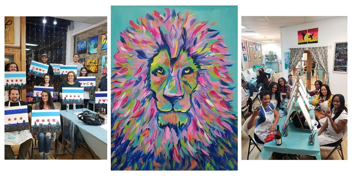 BYOB Paint and Sip Event - “Colorful Lion", 16 August | Event in Chicago | AllEvents