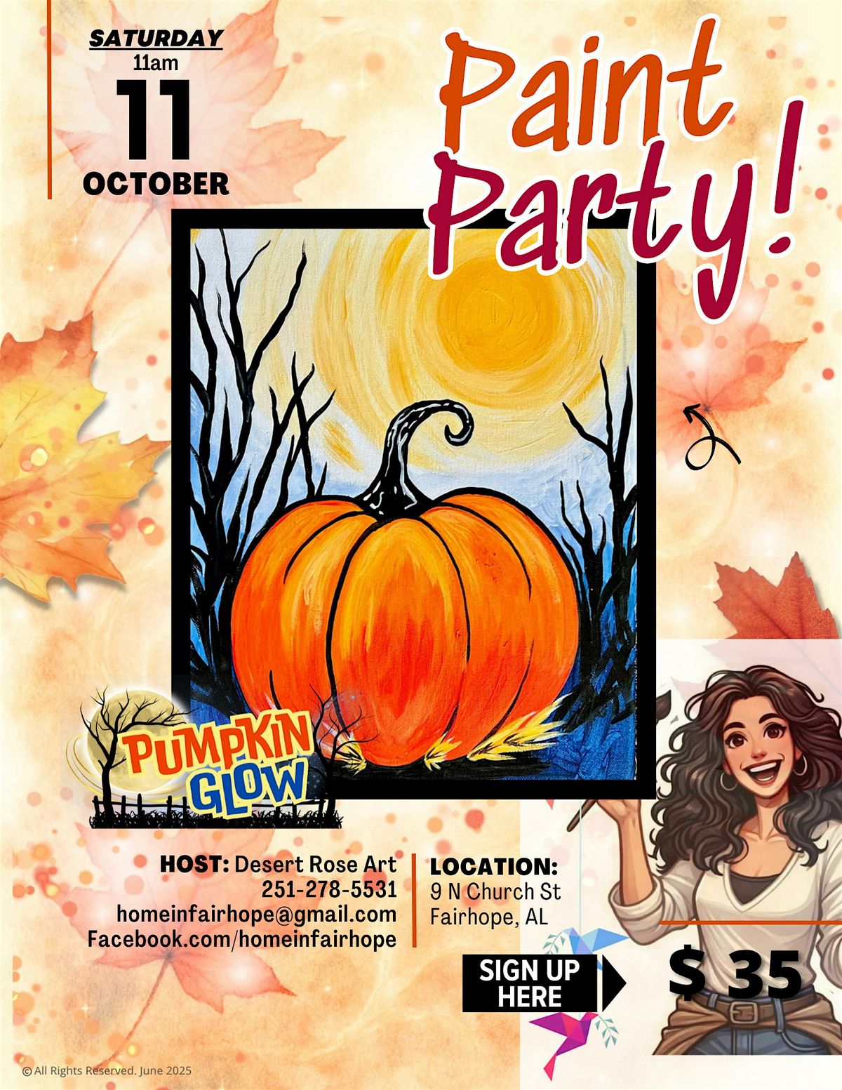 Pumpkin Glow Paint and Sip!, 11 October | Event in Fairhope | AllEvents
