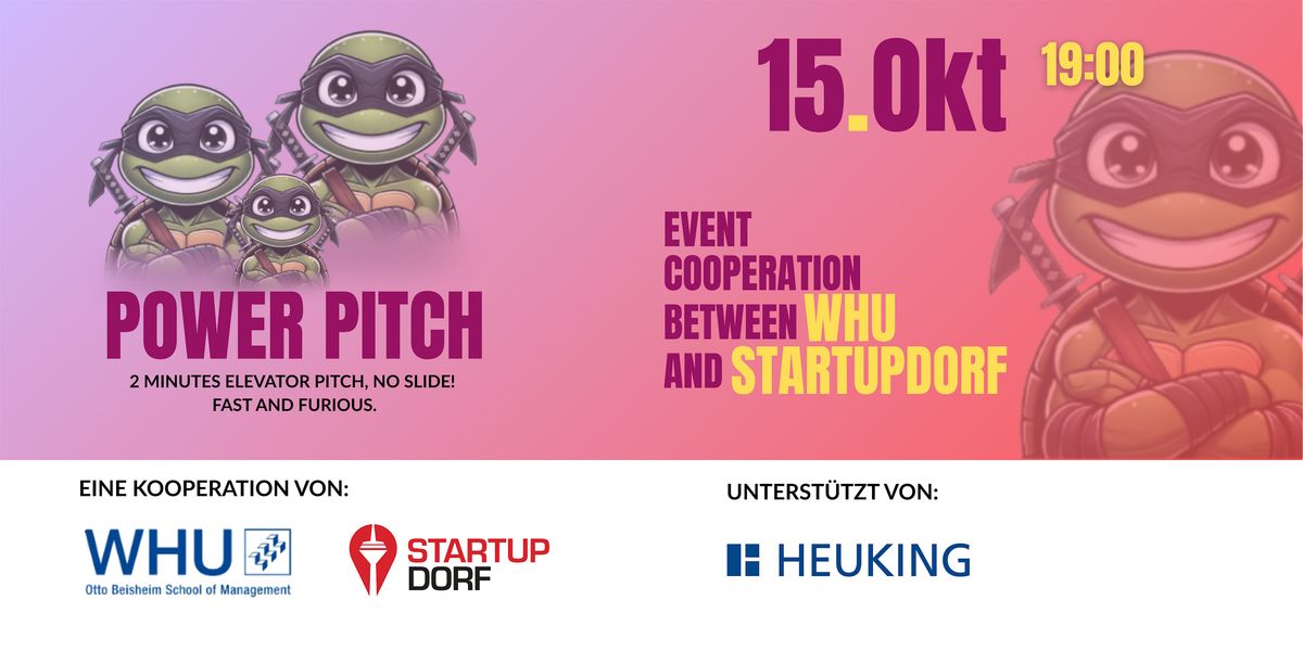Power Pitch & Networking 2025 – powered by StartupDorf & WHU, 15 October | Event in Düsseldorf