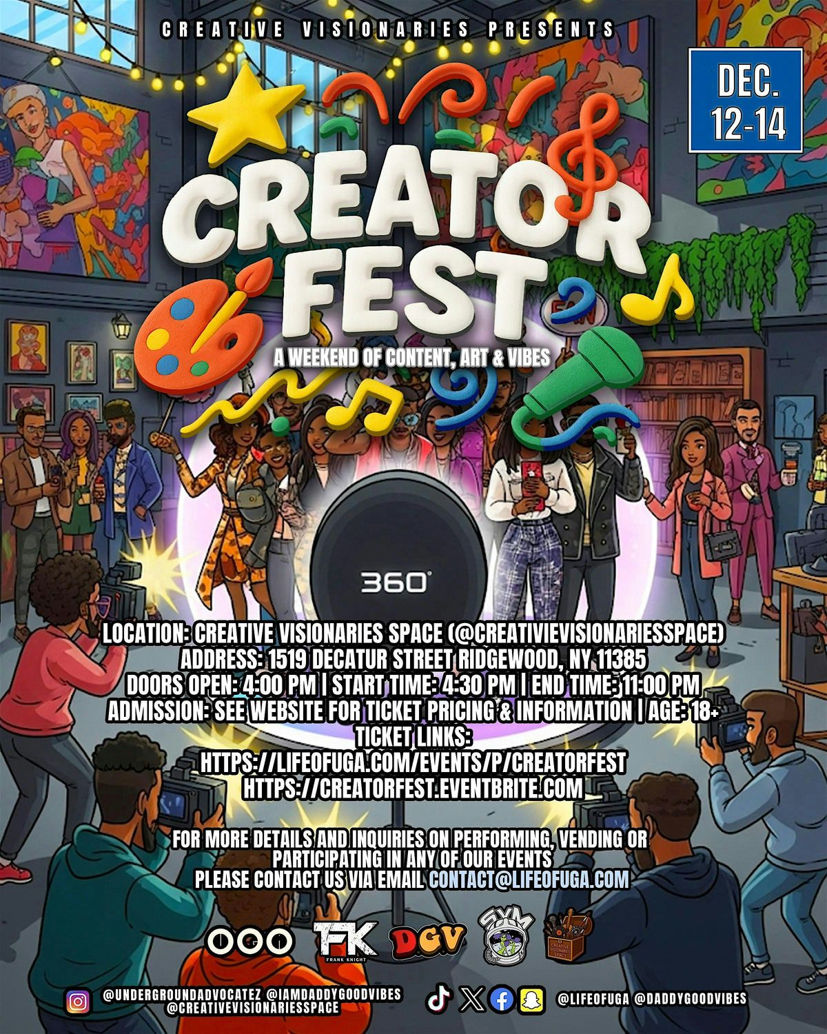 Creator Fest: A Weekend of Content Creators Visual Artist & Good Vibes, 12 December | Event in Ridgewood
