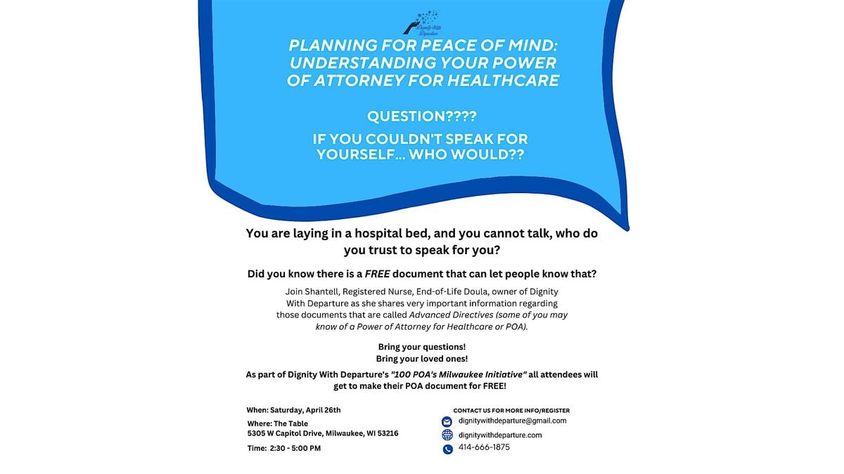 Planning for Peace of Mind: Understanding Your Power of Attorney for Health, 26 July | Event in Milwaukee