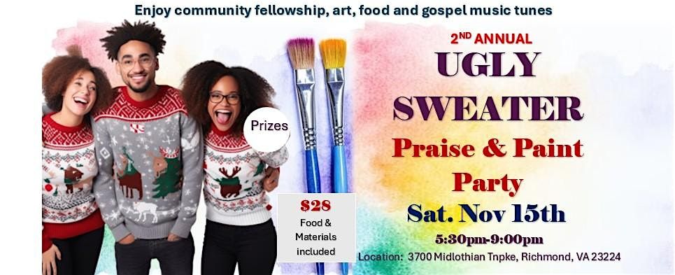 Ugly Sweater Praise and Paint Party, 15 November | Event in Richmond | AllEvents