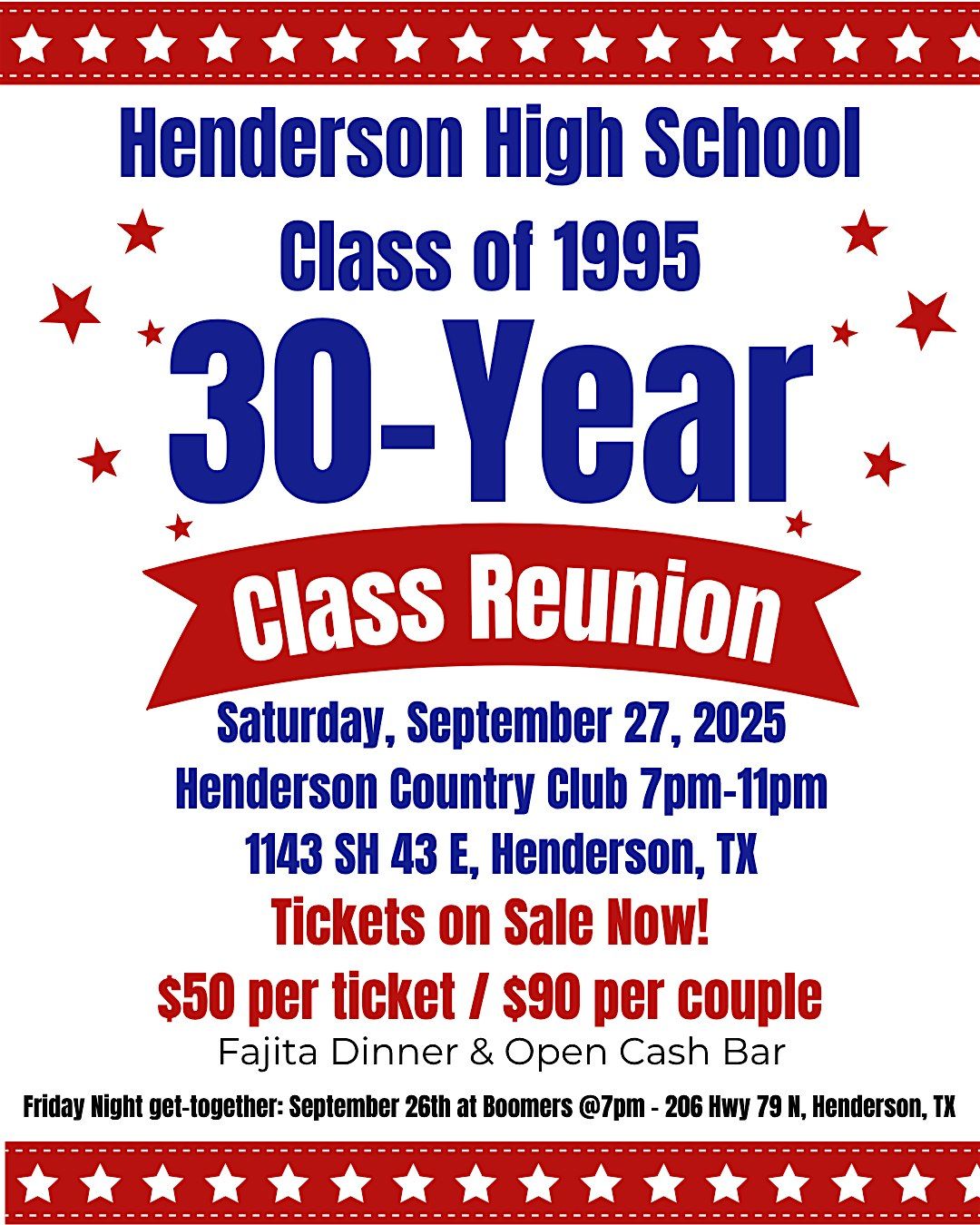 Henderson High School Class of 1995 - 30th Reunion, 27 September | Event in Henderson | AllEvents