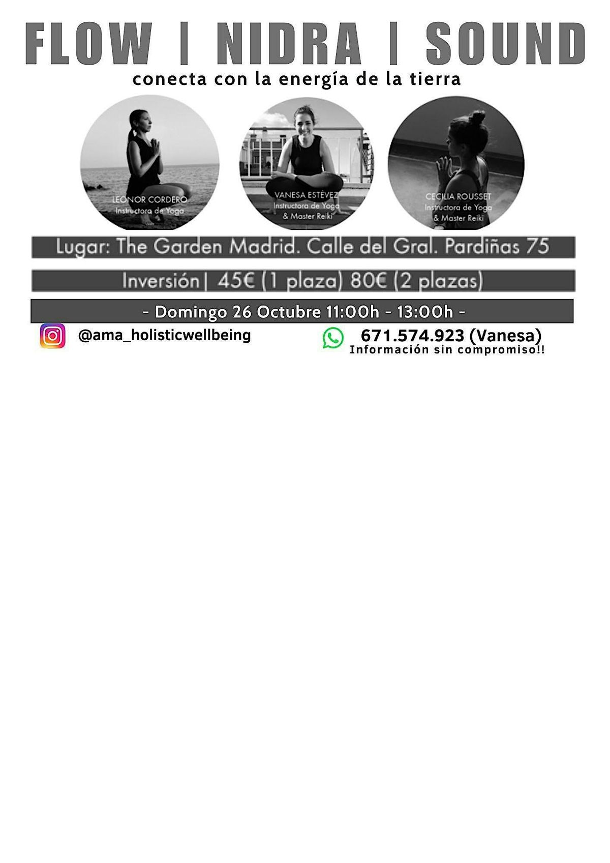 ✨️FLOW | NIDRA | SOUND✨️YOGA| MEDITACIÓN | BAÑO DE SONIDO, 26 October | Event in Madrid | AllEvents