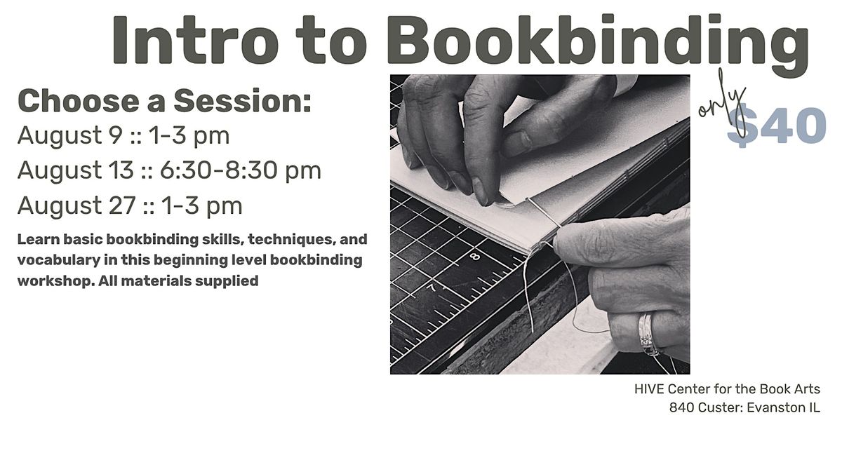 INTRO to Bookbinding, 9 August | Event in Evanston | AllEvents