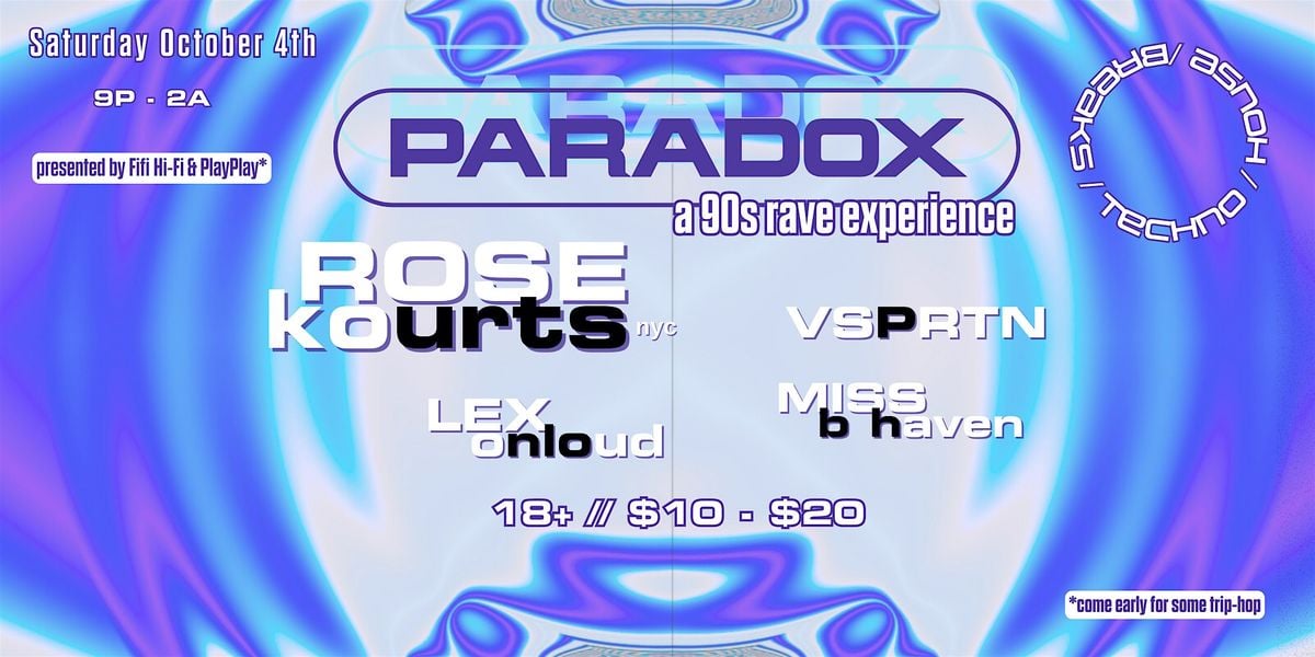 PARADOX : a 90s rave experience, 4 October | Event in Durham | AllEvents
