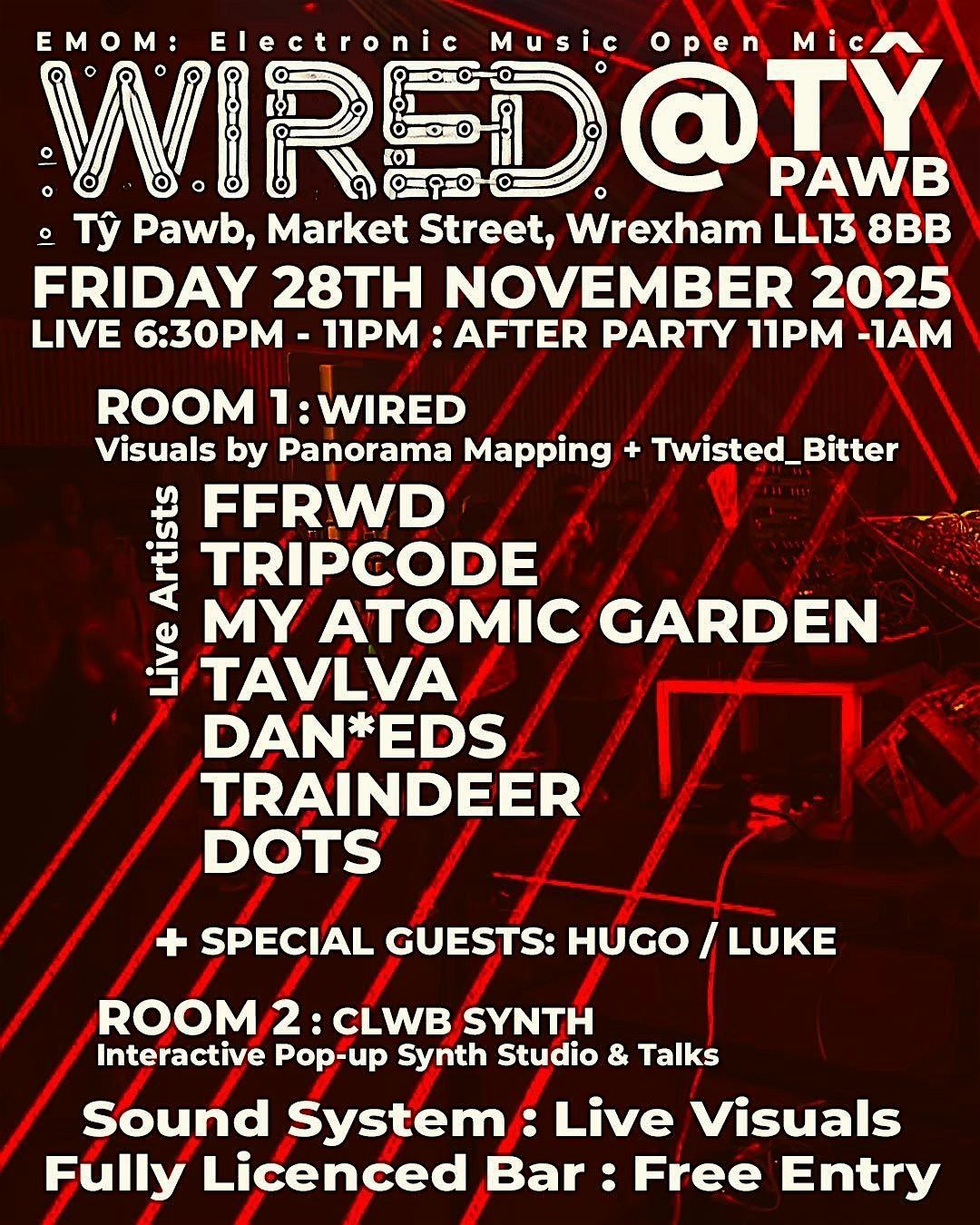 WIRED 4.0 - CERDDORIAETH ELECTRONIG BYW | ELECTRONIC MUSIC LIVE | Event in Wrexham | AllEvents