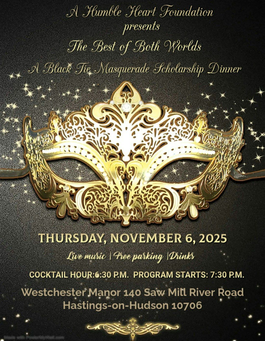 The Best of Both Worlds Black Tie Masquerade Scholarship Dinner, 6 November | Event in Hastings-on-Hudson