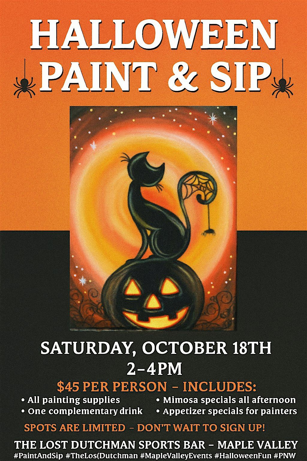 Halloween Theme - Paint & Sip, 18 October | Event in Maple Valley | AllEvents