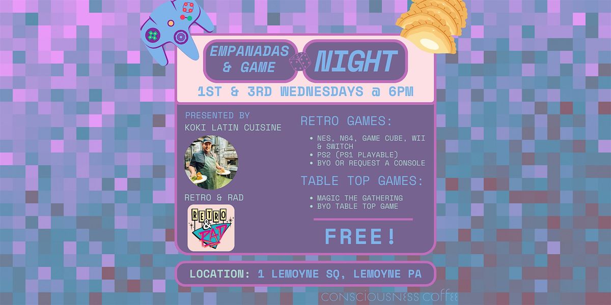 empanadas & game night, 17 December | Event in Lemoyne | AllEvents