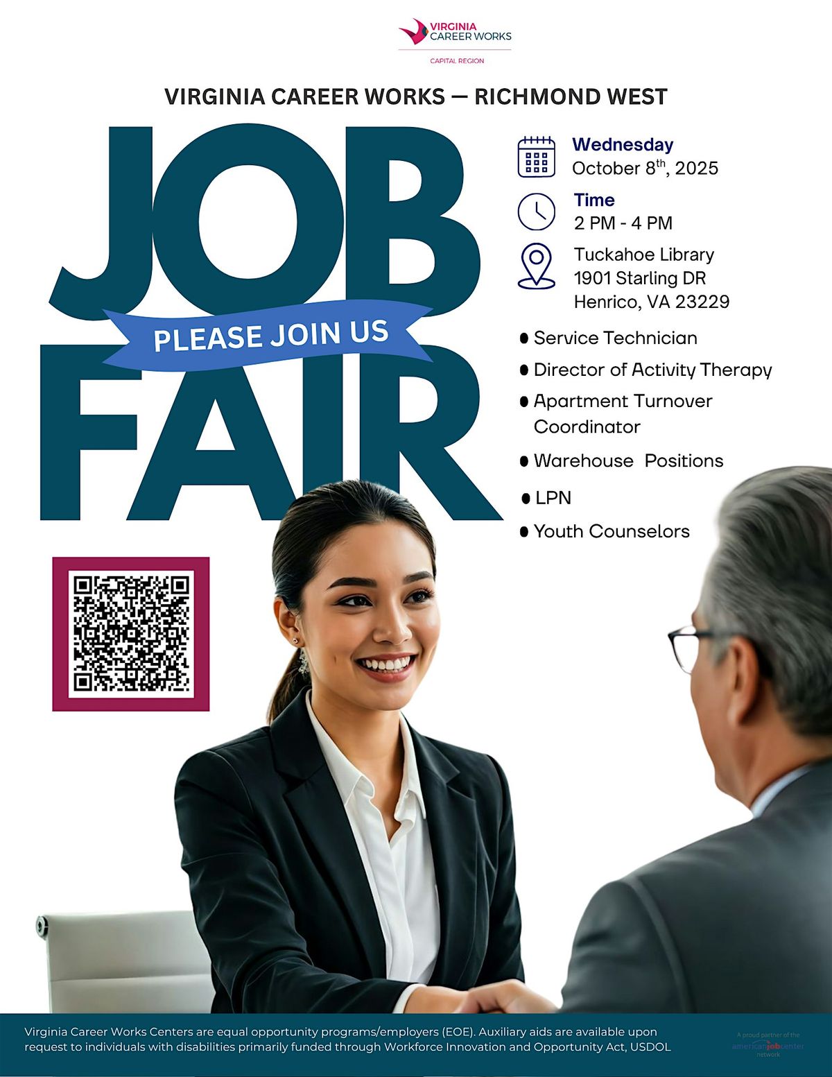 Virginia Career Works - Hiring Event Tuckahoe Library | Event in Henrico | AllEvents