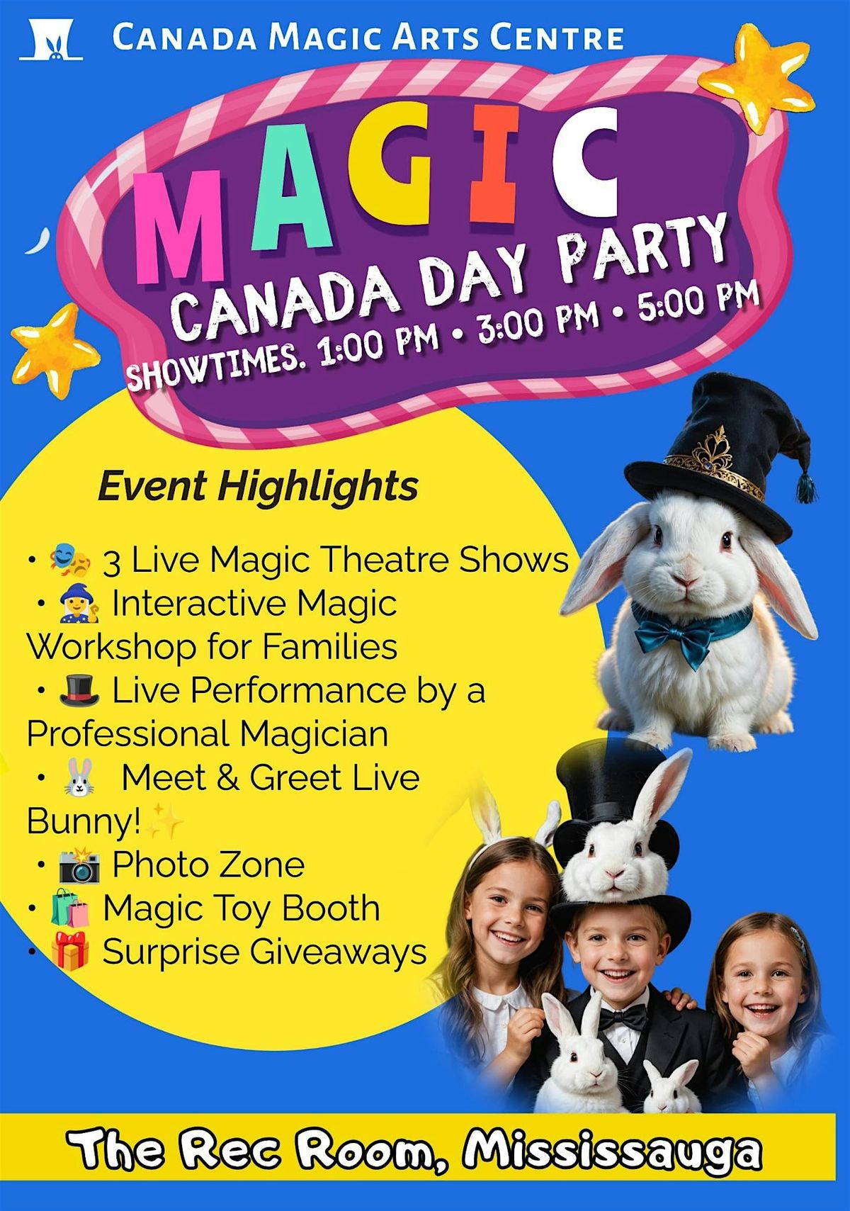 Canada Day magic party at the Rec Room!, 1 July | Event in Mississauga | AllEvents