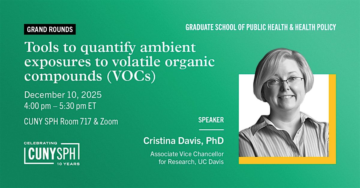 Tools to quantify ambient exposures to volatile organic compounds (VOCs), 10 December | Event in New York
