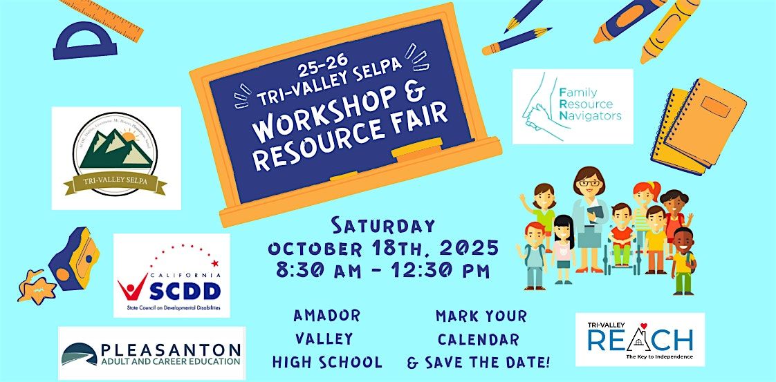 Tri-Valley SELPA Workshop and Resource Fair, 18 October | Event in Pleasanton | AllEvents