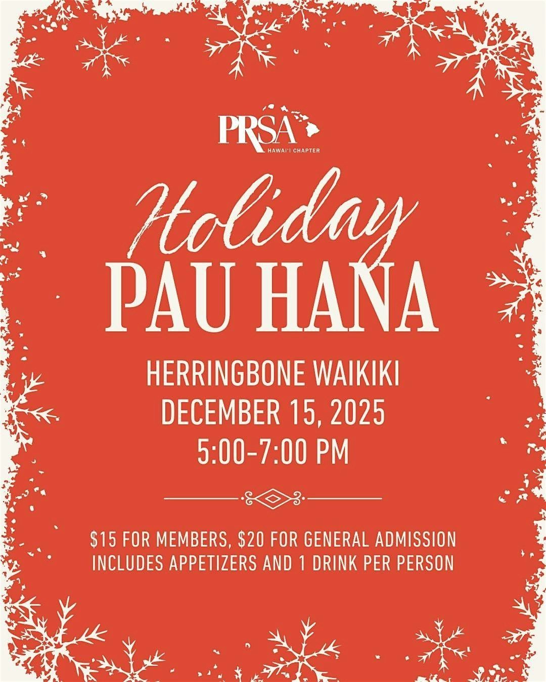 PRSA Hawaii Holiday Pau Hana 2025, 15 December | Event in Honolulu | AllEvents