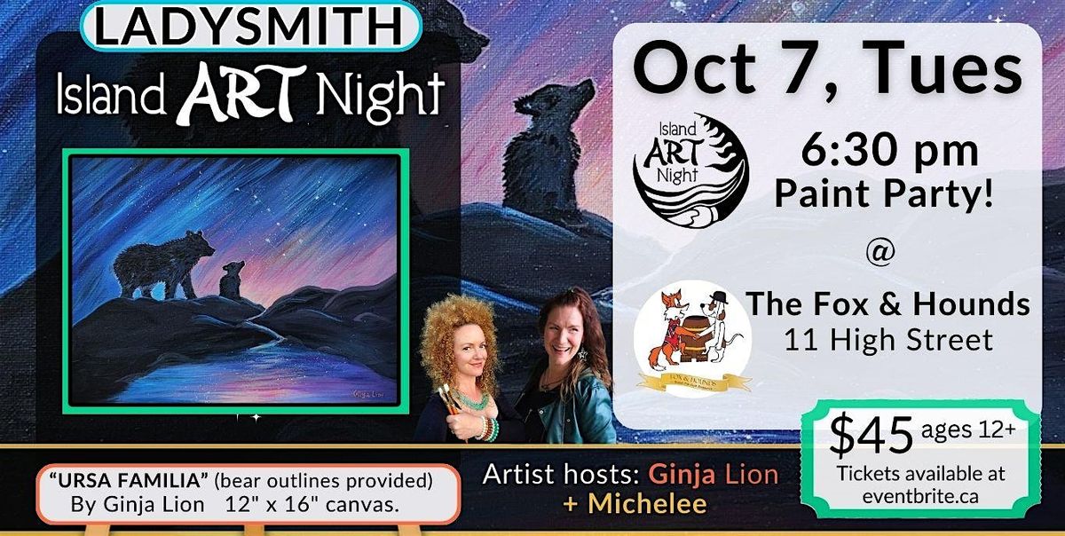 Come and Paint "Ursa Familia" at the Fox & Hounds Pub!, 7 October | Event in Ladysmith | AllEvents