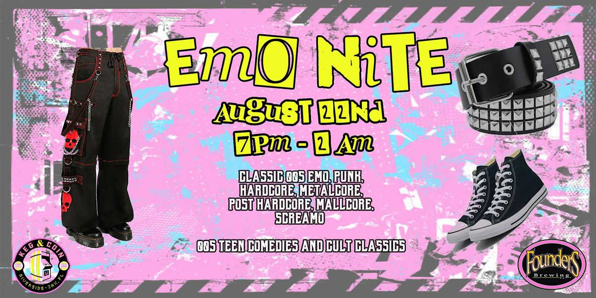 Emo Nite @ Keg & Coin, 22 August | Event in Jacksonville | AllEvents