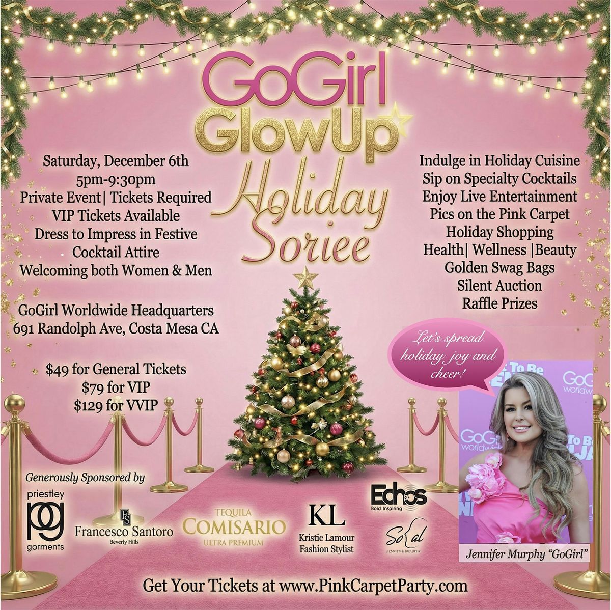GoGirl GlowUp Holiday Soriee, 13 December | Event in Costa Mesa | AllEvents