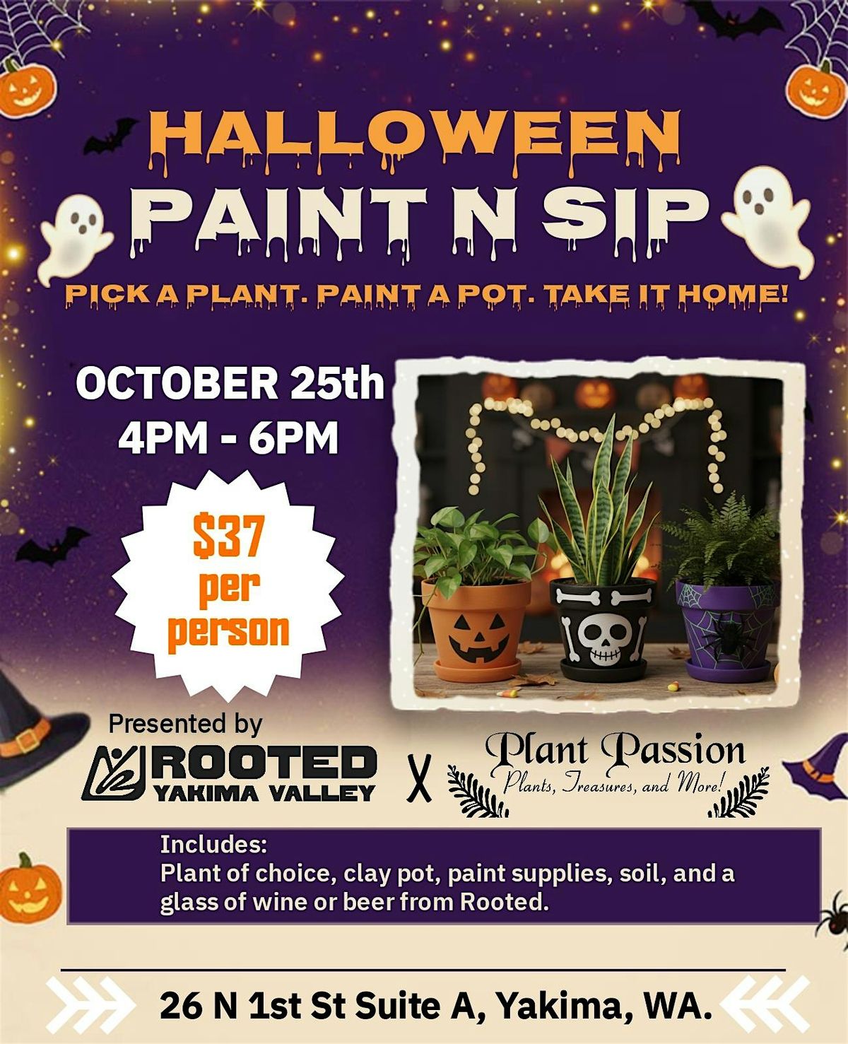HALLOWEEN PAINT & SIP, 25 October | Event in Yakima | AllEvents