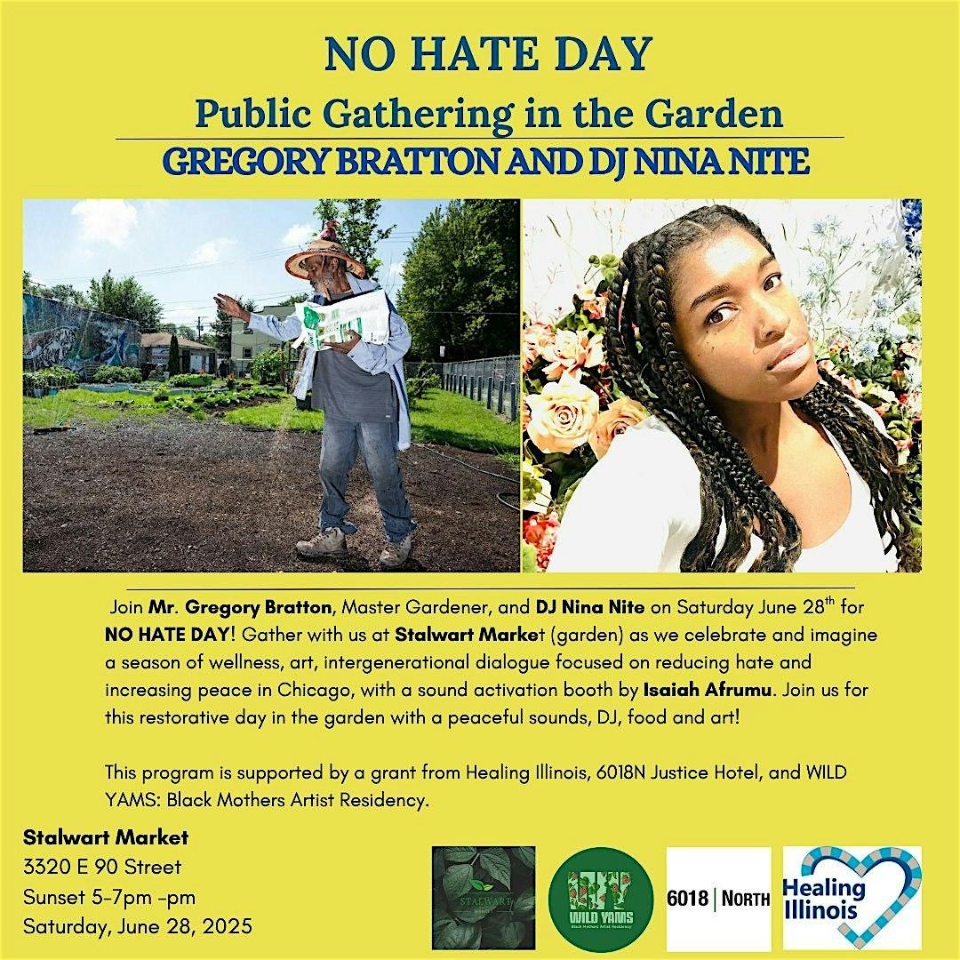 NO HATE DAY: Public Gathering in the Garden, 28 June | Event in Chicago | AllEvents