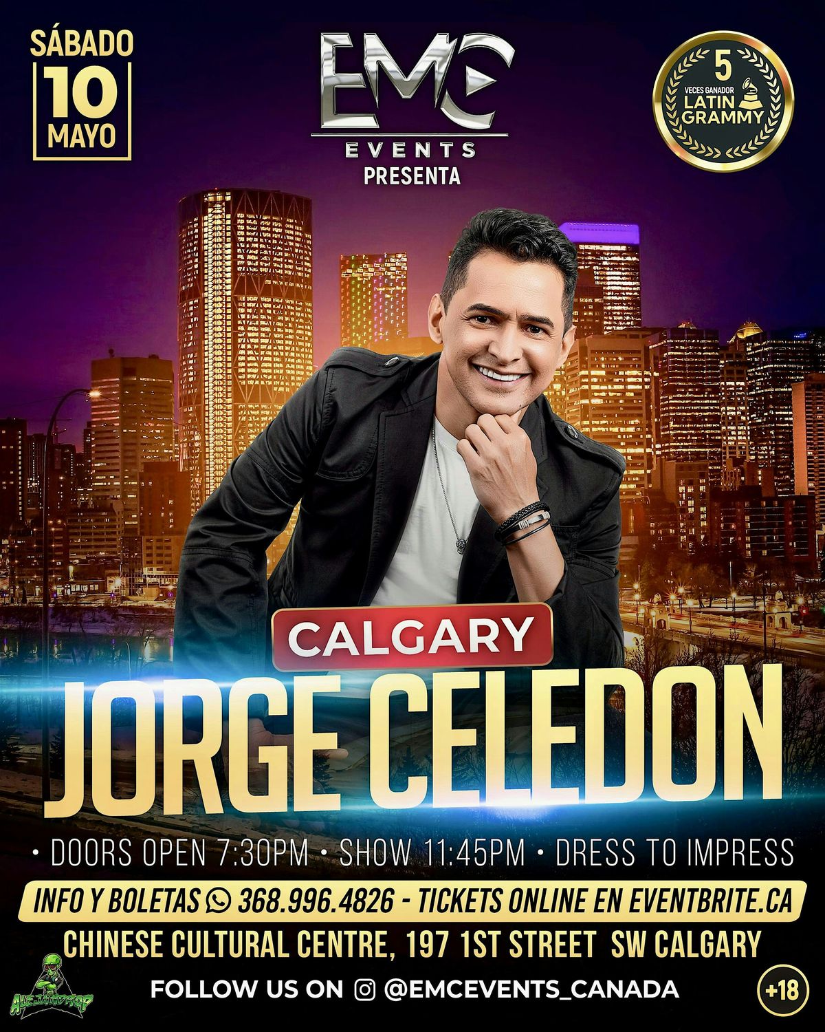 Jorge Celedon En Calgary, 10 May | Event in Calgary | AllEvents