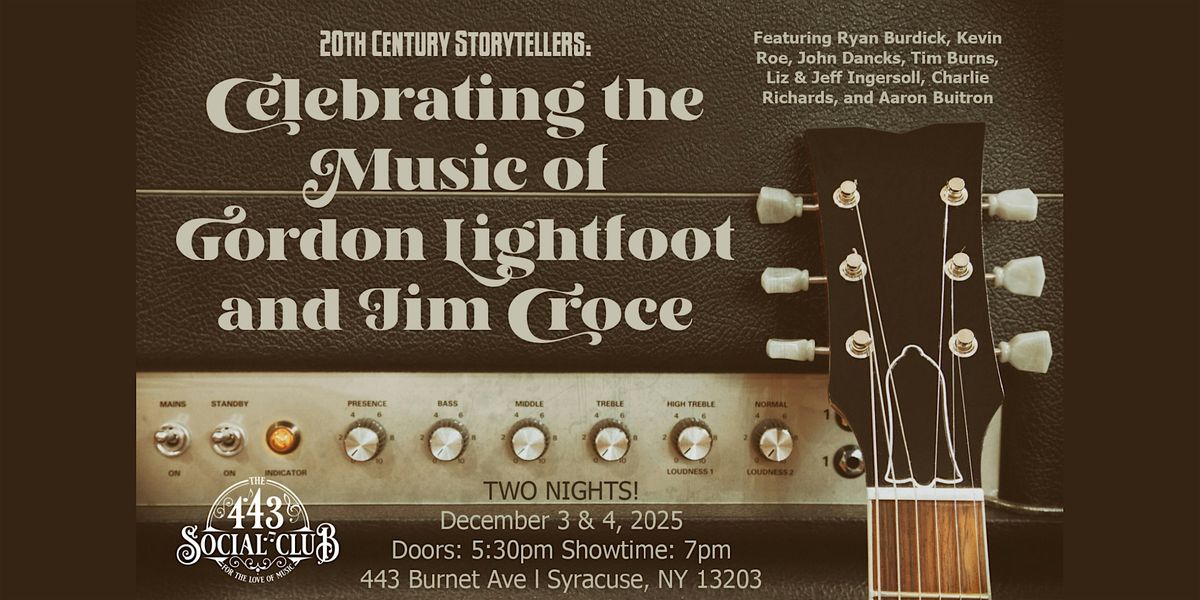 Celebrating the Music of Gordon Lightfoot and Jim Croce at the 443, 3 December | Event in Syracuse | AllEvents