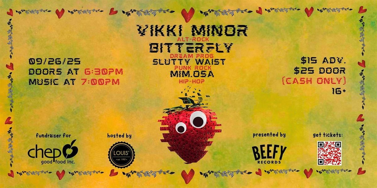 BEEFY Records x CHEP Good Food Fundraiser w/ Vikki Minor, Bitterfly + more, 26 September | Event in Saskatoon