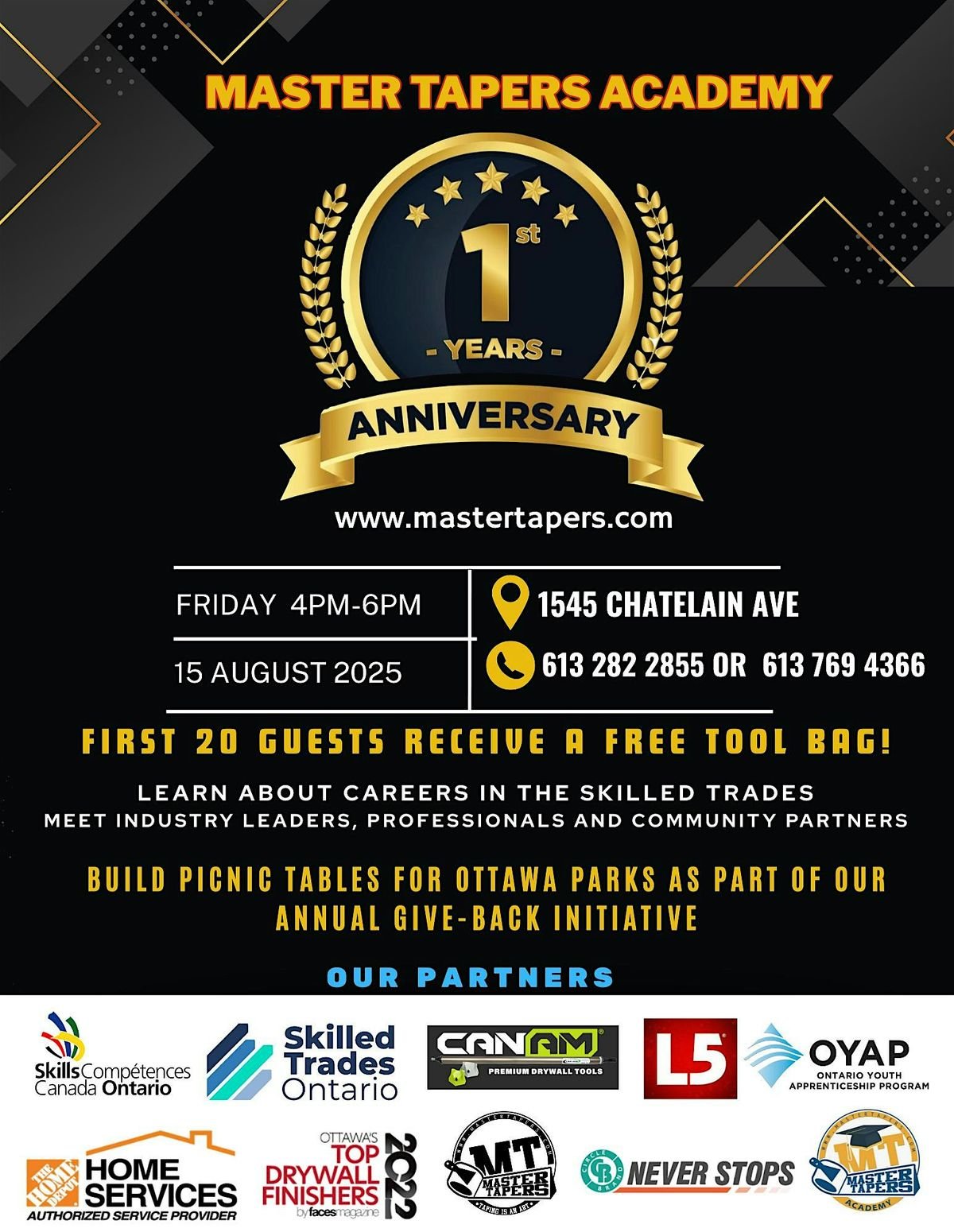 Master Tapers Academy  1st Anniversary, 15 August | Event in Ottawa | AllEvents
