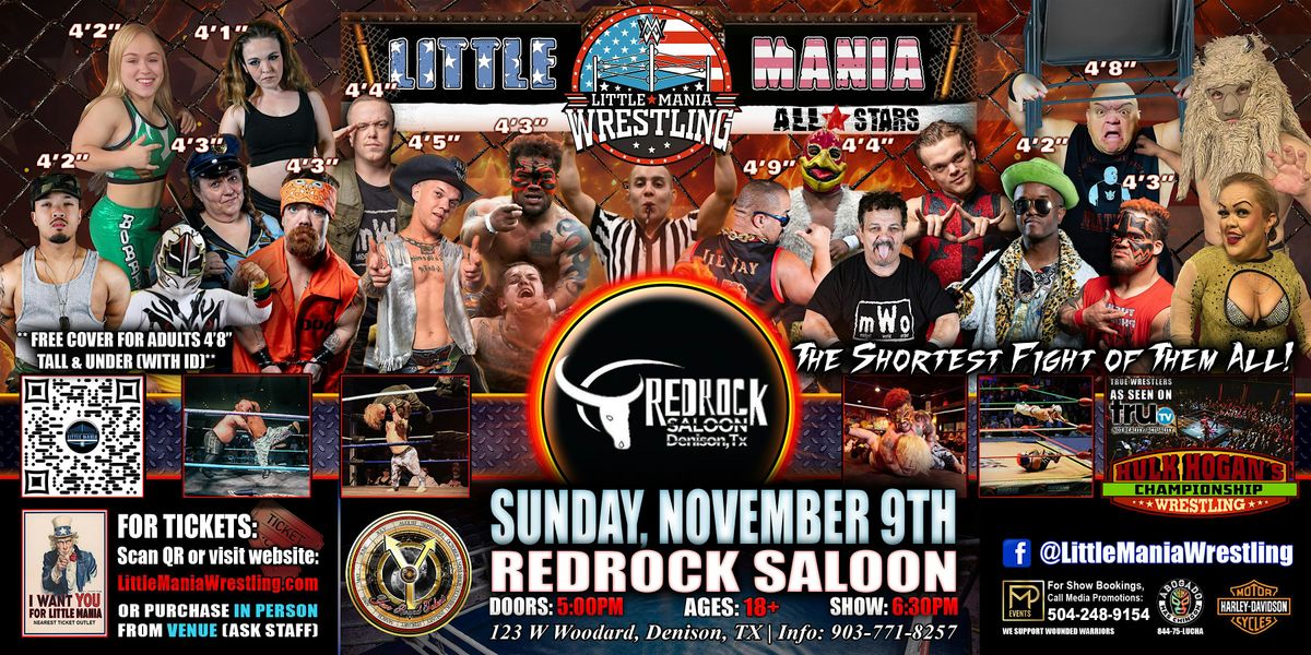 Denison, TX - Little Mania Mini Wrestling @ Redrock Saloon, 9 November | Event in Denison | AllEvents