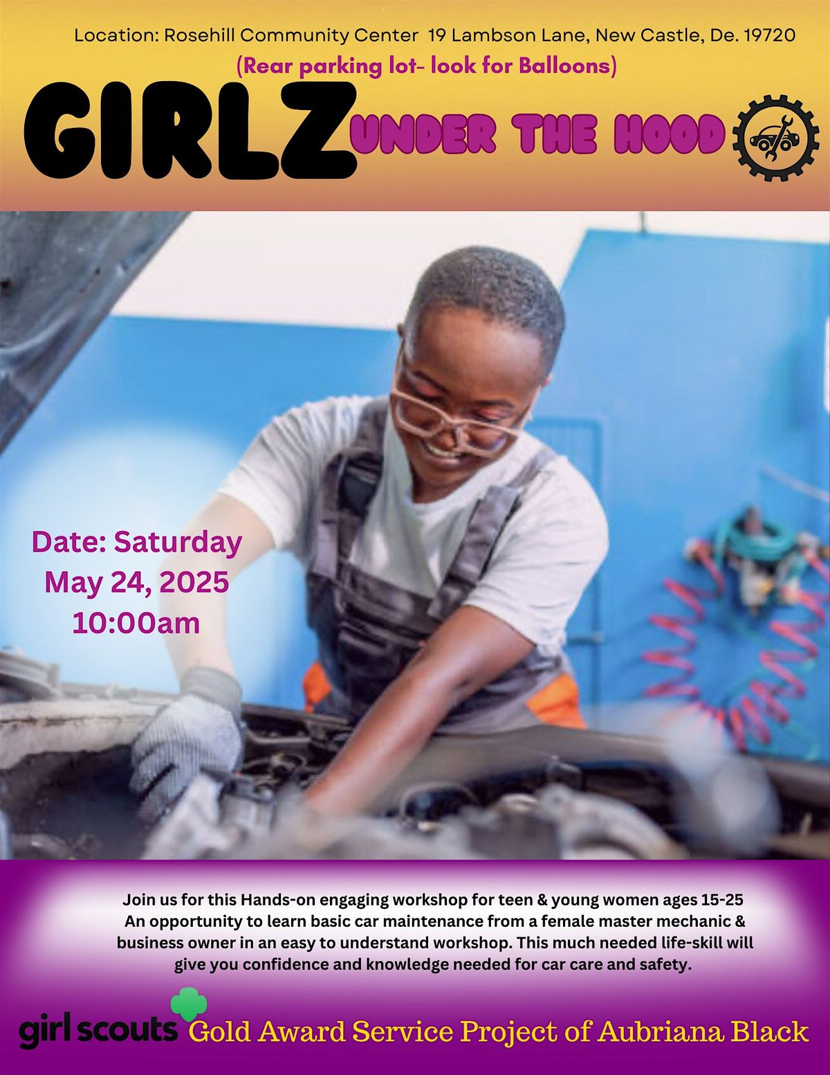 Girls under the HOOD :Car Care & Maintenance Workshop, 24 May | Event in New Castle | AllEvents