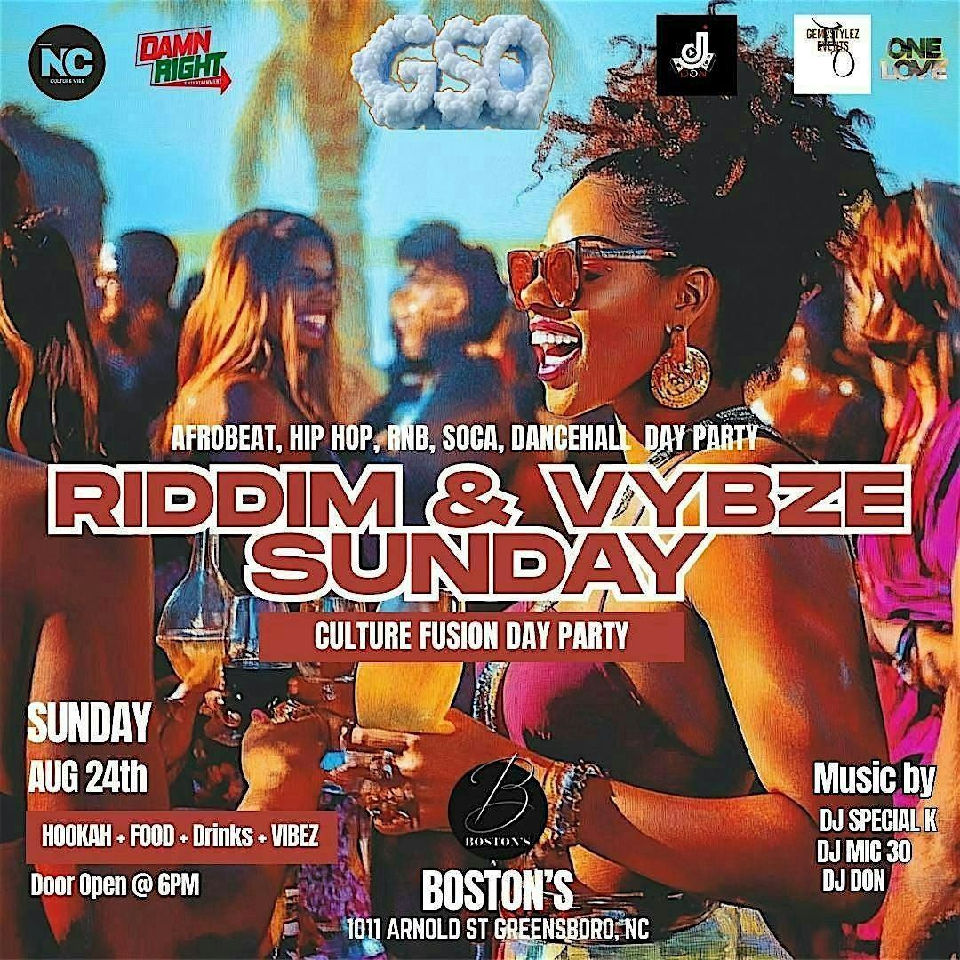 RIDDIM & VYBZE SUNDAY at BOSTON’S Day Party, 24 August | Event in Greensboro | AllEvents