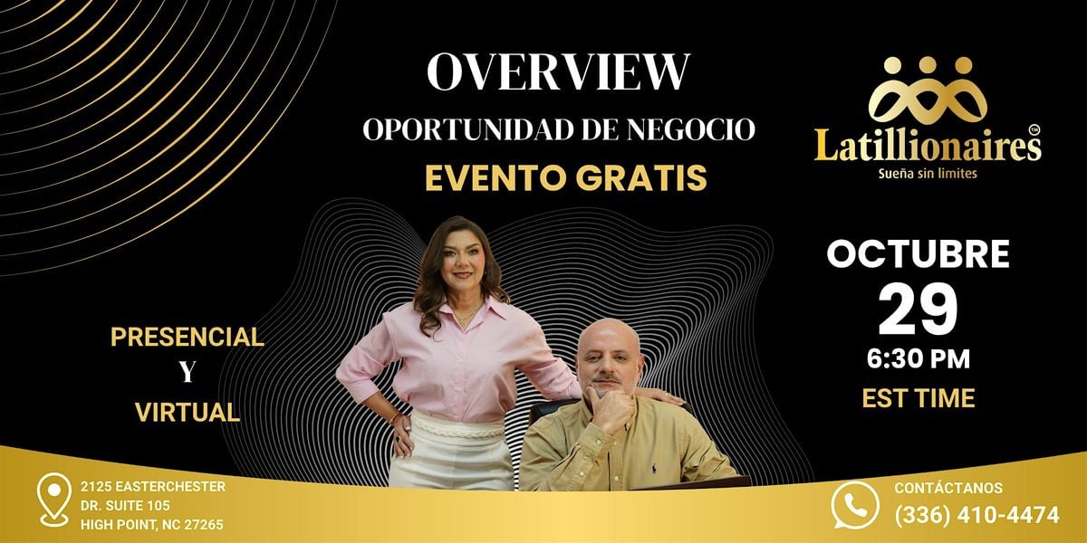 OVERVIEW / OPORTUNIDAD DE NEGOCIO, 29 October | Event in High Point | AllEvents