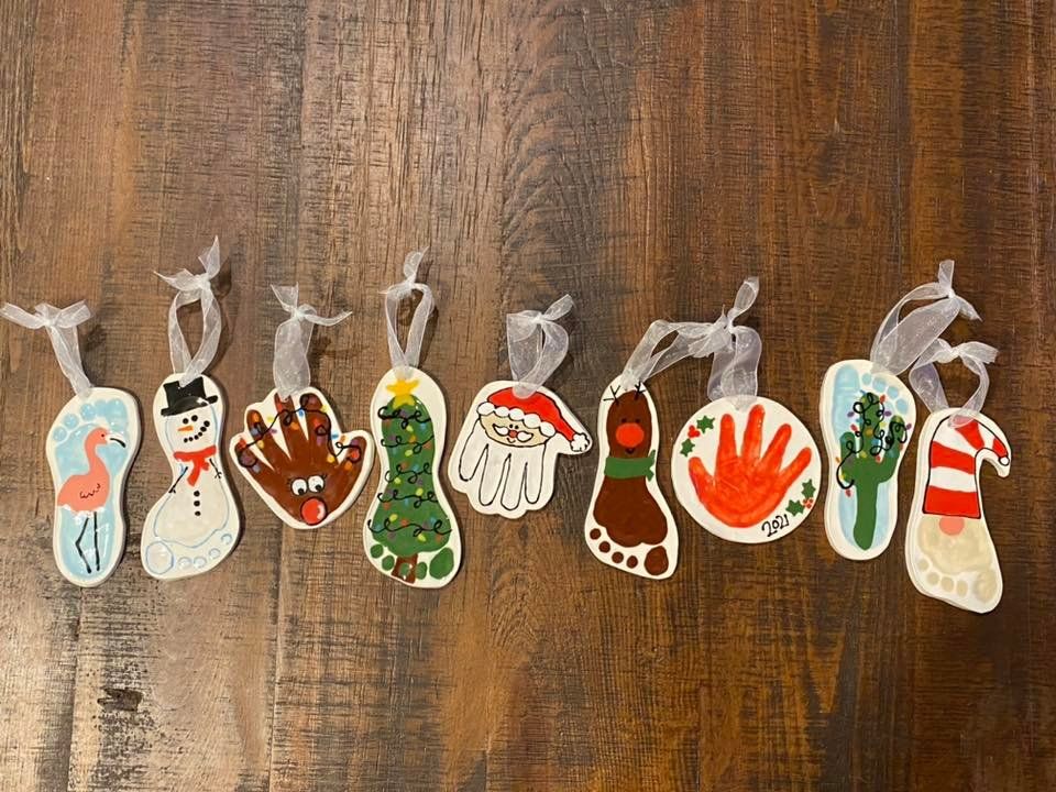 Clay Handprint Ornaments, Pickles & Pottery, Sherman, November 4 2023