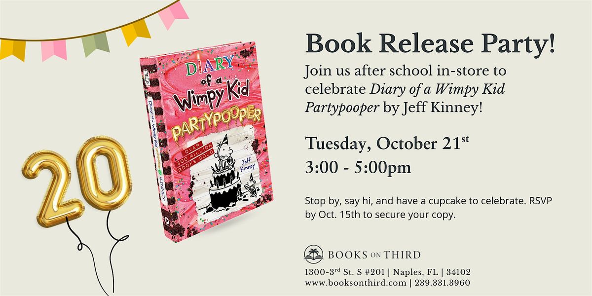 Book Release Party | Diary of a Wimpy Kid Partypooper | Event in Naples | AllEvents