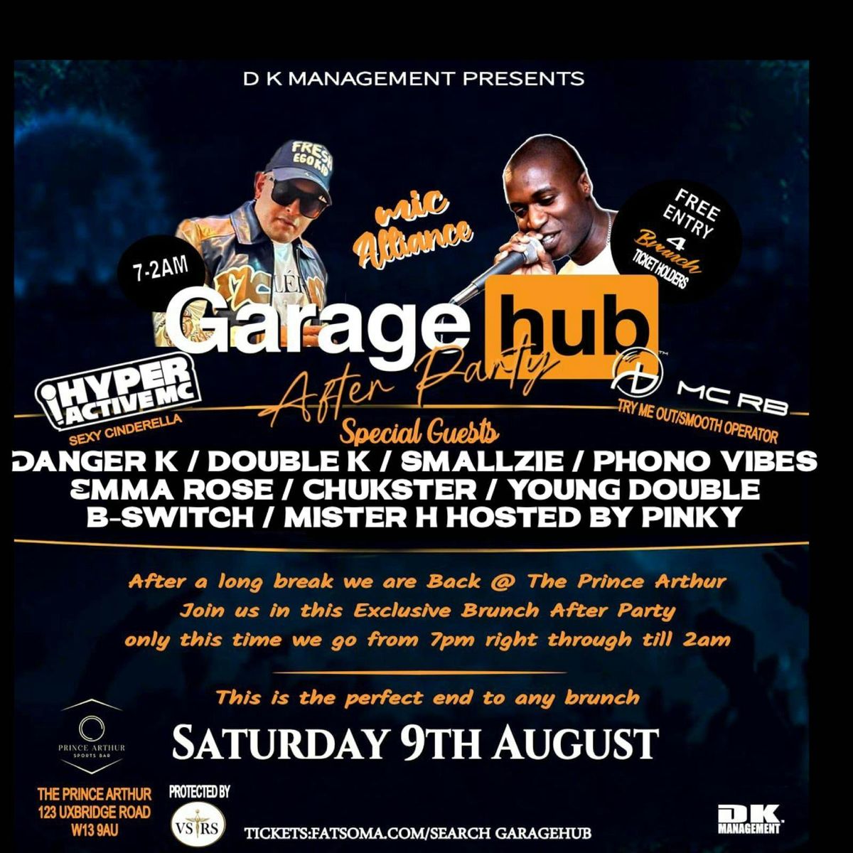 GARAGE HUB EALING WITH HYPERACTIVE, MC RB PLUS MORE!!, 8 August | Event in Isleworth | AllEvents