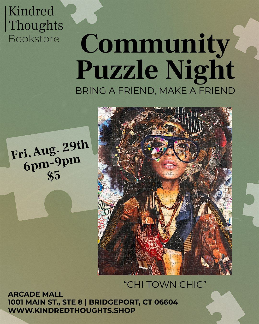COMMUNITY PUZZLE NIGHT: "Chi Town Chic", 29 August | Event in Bridgeport | AllEvents