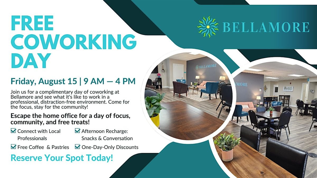 Free Coworking Day at Bellamore: Work, Connect, & Get Inspired!, 15 August | Event in Greer | AllEvents