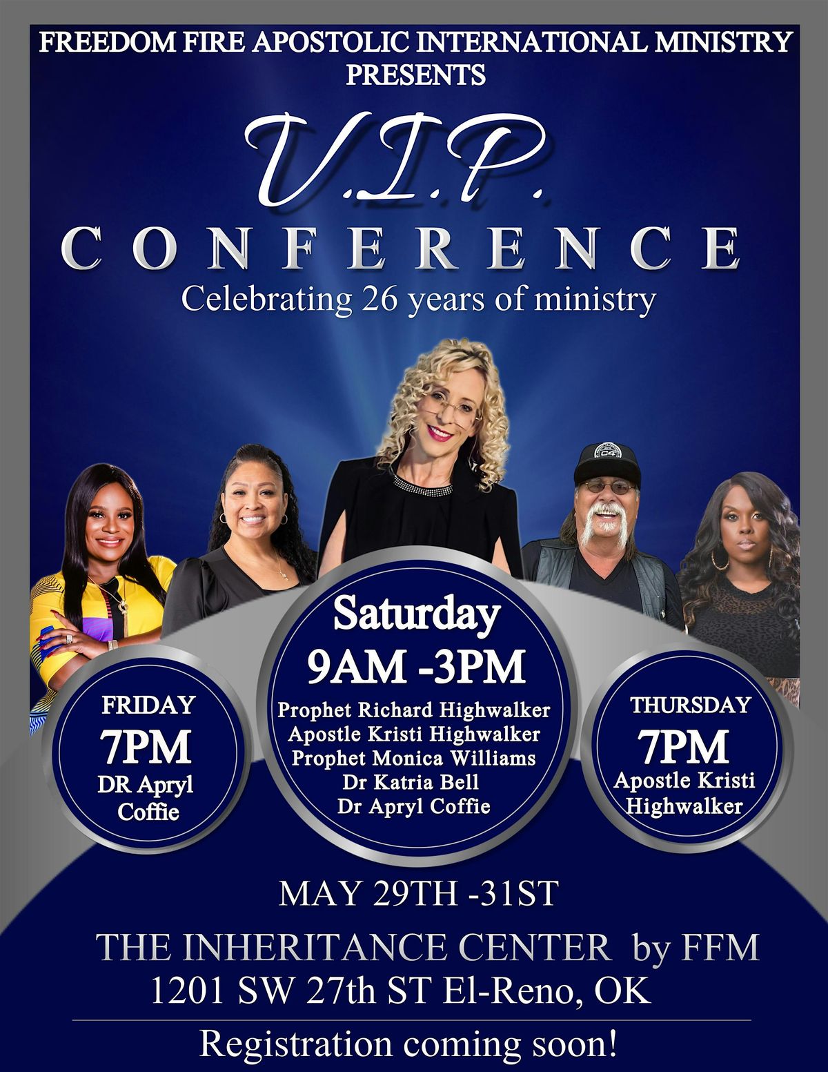 V.I.P. Conference by Freedom Fire Apostolic Intl. Ministry, 29 May | Event in El Reno | AllEvents