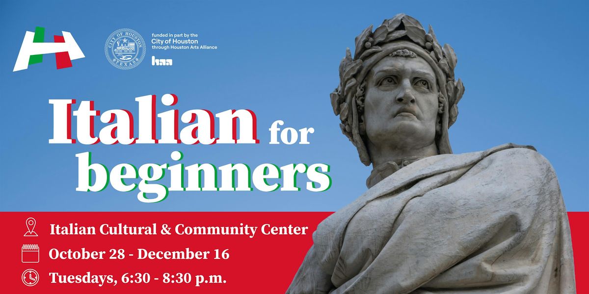 Italian for Beginners - A1S1, 28 October | Event in Houston | AllEvents