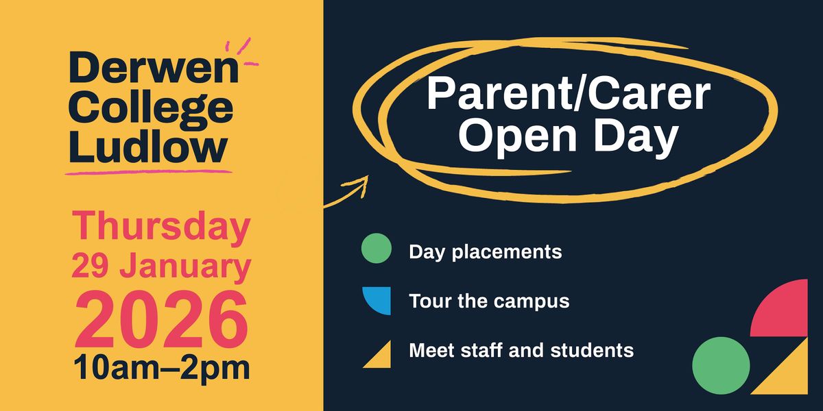 Derwen College Ludlow Parent Carer Open Day - Thurs 29th January 2026, 29 January | Event in Ludlow | AllEvents