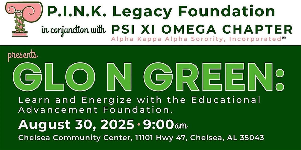 Glo N Green: Learn and Energize with Educational Advancement  Foundation, 30 August | Event in Chelsea | AllEvents