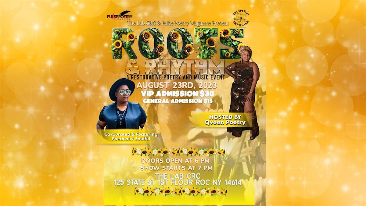 PULSE POETRY MAGAZINE & THE LAB CRC PRESENT: ROOTS & RHYTHM, 23 August | Event in Rochester | AllEvents