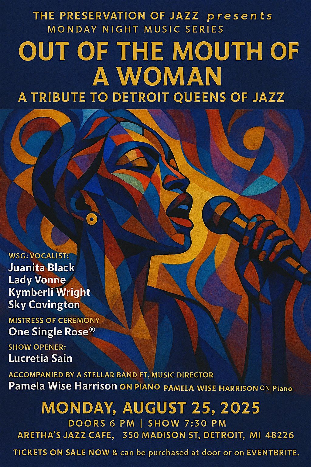 Out of the Mouth of a Woman: A Tribute to the Detroit Queens of Jazz, 25 August | Event in Detroit | AllEvents