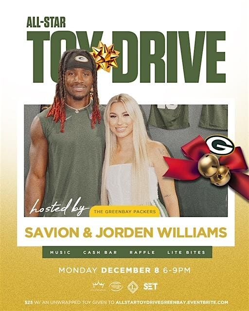 All-Star Toy Drive Hosted by Packers #83 Savion  & Jorden Williams, 8 December | Event in Green Bay | AllEvents