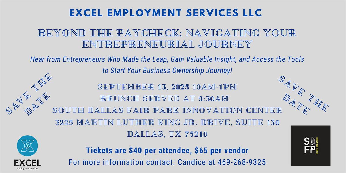 Beyond the Paycheck: Navigating Your Entrepreneurial Journey, 13 September | Event in Dallas | AllEvents