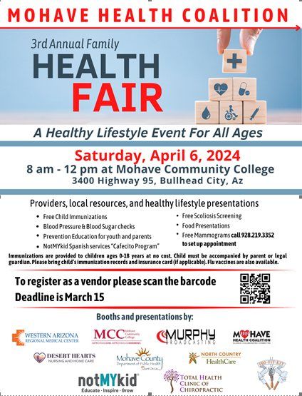The 3rd Annual Health Fair - BHC , 3400 Hwy 95, Bullhead City, AZ, Kingman,  6 April 2024 | AllEvents.in