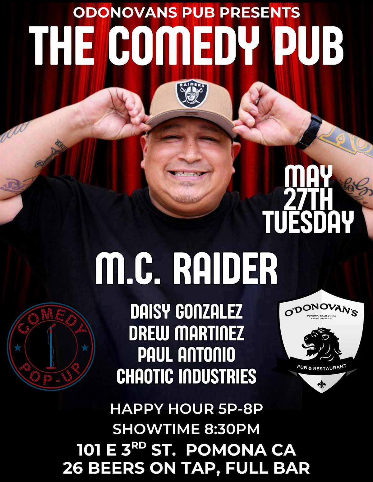 M.C. Raider Comedy Show FREE | O'Donovan's Pub Pomona, 27 May | Event in Pomona | AllEvents
