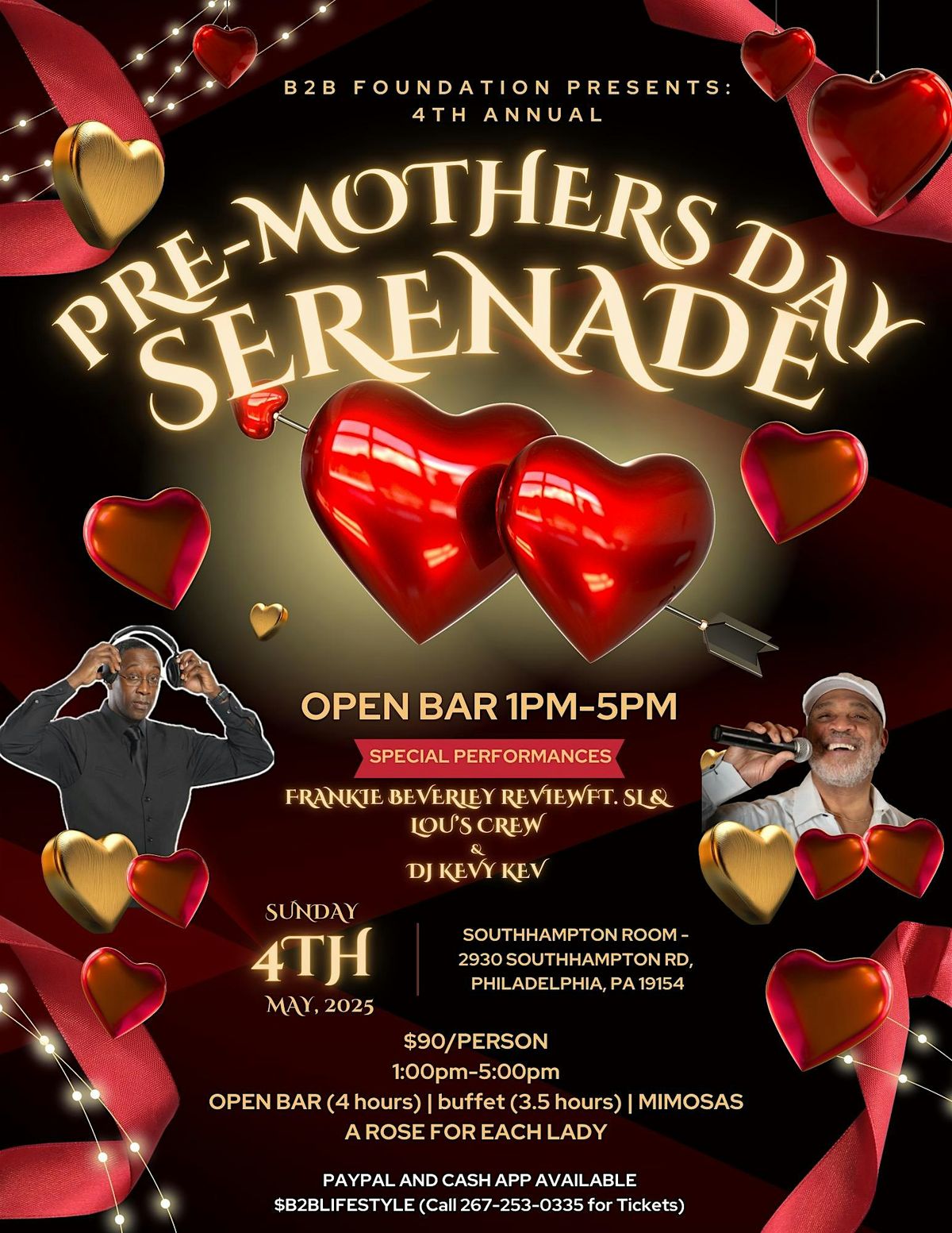 B2B Presents: Pre-Mother's Day Serenade - Sun May 4 - LIVE MUSIC/OPEN BAR | Event in Philadelphia | AllEvents