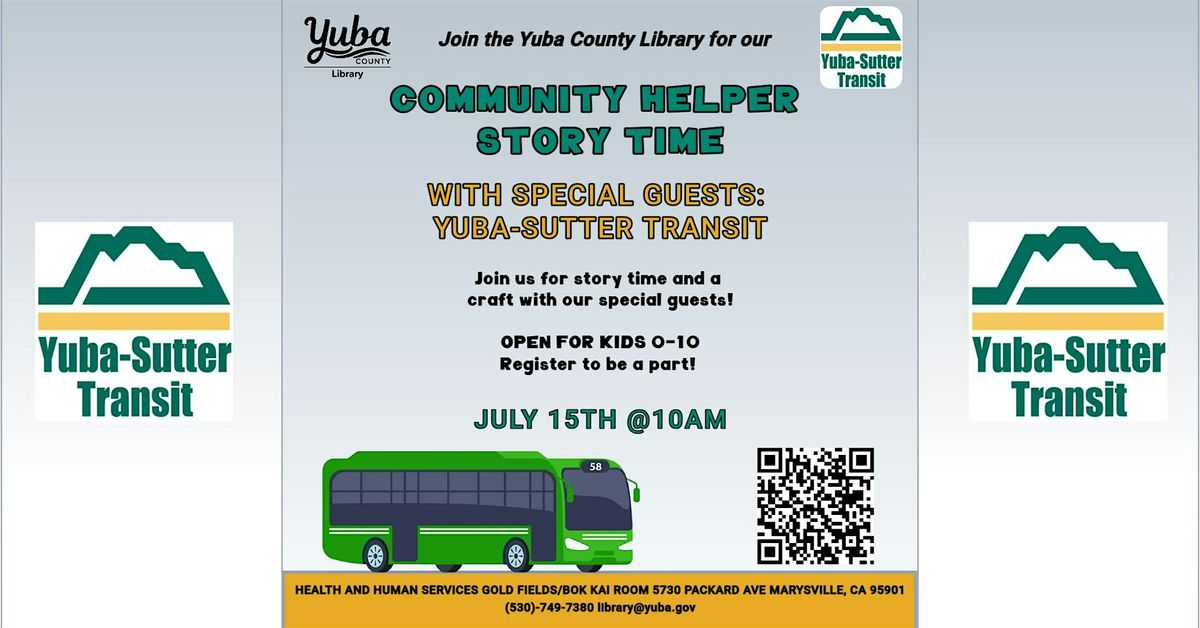 Community Helper Story Time with Yuba-Sutter Transit, 15 July | Event in Marysville | AllEvents