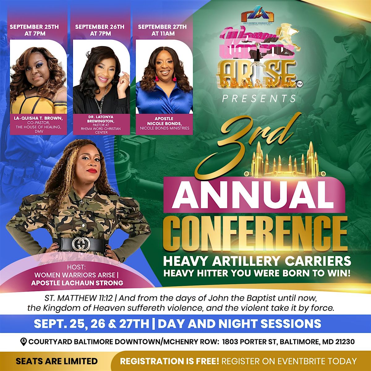 Women Warriors Arise 3rd Annual Conference| Heavy Artillery Carriers, 25 September | Event in Baltimore | AllEvents